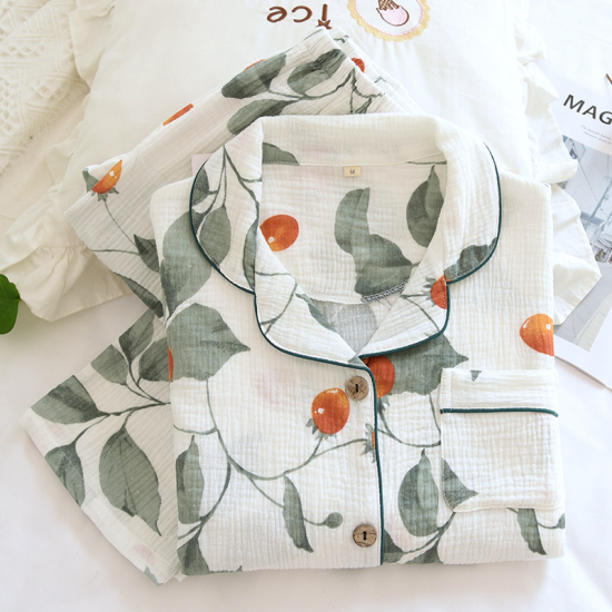 2025 spring and autumn new ladies pajamas 100% cotton long-sleeved home wear comfortable plus size summer thin sleepwear women 2025 spring and autumn new ladies pajamas 100% cotton long-sleeved home wear comfortable plus size summer thin sleepwear women