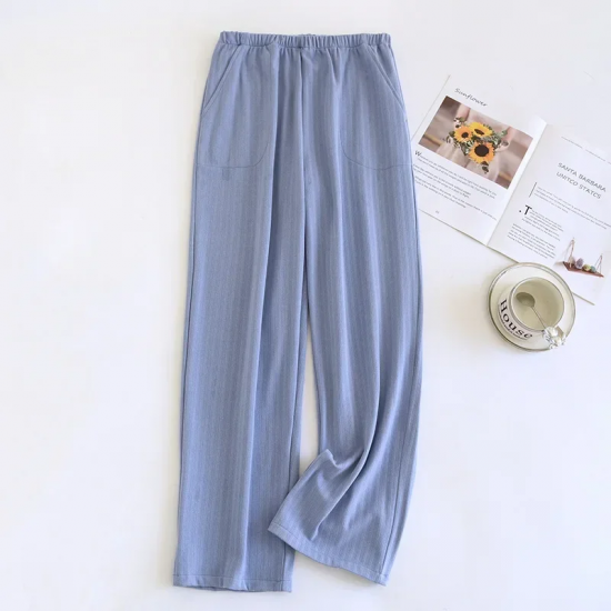 2025 Japanese New Autumn/Winter Couple Sleeper Pants, Men's and Women's Striped Home Sleeper Pants, Velvet Loose Large Pants 2025 Japanese New Autumn/Winter Couple Sleeper Pants, Men's and Women's Striped Home Sleeper Pants, Velvet Loose Large Pants