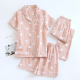 Three-piece Japanese-style pajamas women spring and summer autumn 100% cotton gauze short-sleeved shorts trousers summer suit ho Three-piece Japanese-style pajamas women spring and summer autumn 100% cotton gauze short-sleeved shorts trousers summer suit ho