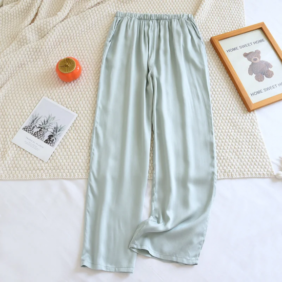 2025 New Summer Couple Sleeping Pants Gongsatin Viscous Fiber Men's and Women's Sleeping Pants Thin Large Loose Home Pants 2025 New Summer Couple Sleeping Pants Gongsatin Viscous Fiber Men's and Women's Sleeping Pants Thin Large Loose Home Pants