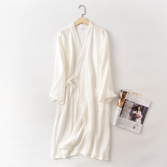 New spring and autumn Japanese kimono robe couple cotton crepe bathrobe men and women kimono robe robes for women sleepwear New spring and autumn Japanese kimono robe couple cotton crepe bathrobe men and women kimono robe robes for women sleepwear