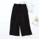 Summer Japanese style loose cropped trousers ladies modal thin shorts solid color wide leg large size home pants womens bottoms Summer Japanese style loose cropped trousers ladies modal thin shorts solid color wide leg large size home pants womens bottoms