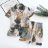 summer news pijama mujer thin section short-sleeved shorts large floral print pajamas home service ladies pajamas for women
