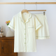 2025 Summer New Women's Pajama Set 100% Knitted Cotton Short Sleeve Shorts Two Piece Cardigan Solid Color Casual Large Homewear 2025 Summer New Women's Pajama Set 100% Knitted Cotton Short Sleeve Shorts Two Piece Cardigan Solid Color Casual Large Homewear