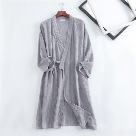 New spring and autumn Japanese kimono robe couple cotton crepe bathrobe men and women kimono robe robes for women sleepwear New spring and autumn Japanese kimono robe couple cotton crepe bathrobe men and women kimono robe robes for women sleepwear