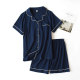 Summer 2025 new cotton couple pajamas suit female short-sleeved shorts men's pajamas thin home service suit pyjamas women pink Summer 2025 new cotton couple pajamas suit female short-sleeved shorts men's pajamas thin home service suit pyjamas women pink