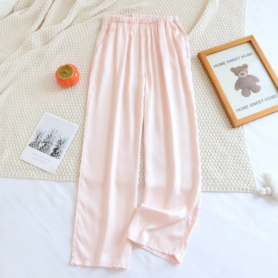 2025 New Summer Couple Sleeping Pants Gongsatin Viscous Fiber Men's and Women's Sleeping Pants Thin Large Loose Home Pants 2025 New Summer Couple Sleeping Pants Gongsatin Viscous Fiber Men's and Women's Sleeping Pants Thin Large Loose Home Pants