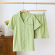2025 Summer New Women's Pajama Set 100% Knitted Cotton Short Sleeve Shorts Two Piece Cardigan Solid Color Casual Large Homewear 2025 Summer New Women's Pajama Set 100% Knitted Cotton Short Sleeve Shorts Two Piece Cardigan Solid Color Casual Large Homewear